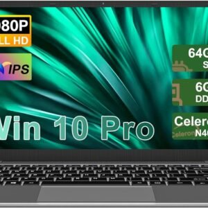 NOTODD Ordinateur Portable14 Pouces Celeron N4020 (jusqu'à 2,8 GHz),6GB RAM 64 Go Soutien Extension SSD 1TB,PC Portable Win11 2.4+5G WiFi BT4.2 1920x1200 Souris sans Fil ＆AZERTY Clavier Membrane-Gris